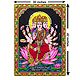 Goddess Gayatri - Consort of Lord Brahma - Print with Sequin Work on Cotton Cloth - Unframed
