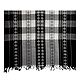 Black and White Orissa Bomkai Cotton Stole with All-Over Weaved Design