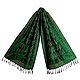 Dark Green Banarasi Tanchoi Stole with Leaf Design 