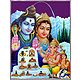 Shiva, Durga, Ganesh and Kartik with Twelve Jyotirlinga - Laminated Poster